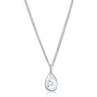 Elli Kette mit Anhänger Zirkonia Tropfen 925 Sterling Silber, Tropfen