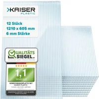 Kaiser plastic Gewächshaus Gewächshausplatten Sets, 4 bis 10 mm Stärke, PC Doppelstegplatte, Made in Germany - Hagelfest und Bruchsicher - UV-Schutz