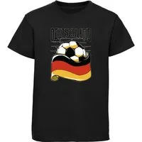MyDesign24 T-Shirt Kinder Fussball Print Shirt - Deutschland Fahne mit Fussball Bedrucktes Jungen und Mädchen Fussball T-Shirt i485