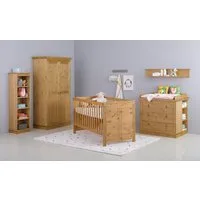 OTTO home Babyzimmer-Komplettset Indra, FSC® zertifiziertes Massivholz, zum Jugendzimmer umgestaltbar, (Spar-Set, 7-tlg., Kleiderschrank, Bett, Kommode + Aufsatz, Unterbau-, Wand- & Standregal), massive Kiefer, 7-teilges Set, zertifizierte Qualität, 
