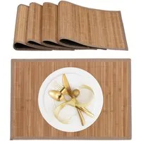 relaxdays Platzset Tischset 4er Set Bambus, (4er Set), natur