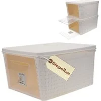 GarPet Aufbewahrungsbox Aufbewahrungsbox mit Deckel Weiß Schrank Organizer Kleiderschrank, Frontöffnung