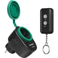 DEWENWILS Funksteckdose mit Fernbedienung, Außen, max. 3680 W, 1-St., Funkstecker für Feiertagsdeko, 30 M Reichweite