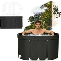 FIVMEN Badewanne Eisbadewanne Schwarz 512L, isolierte PVC-Wanne, Garten Balkon, Eisbad Tonne für Sportler Erwachsene Kältebecken