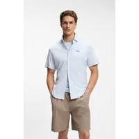 BOSS GREEN Kurzarmhemd Motion S Regular Fit, Button-down-Kragen, Kurzarm, Logo-Stickerei
