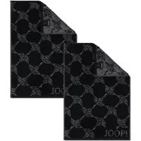 JOOP! Handtuch 2 Stück Joop! Gästetuch Cornflower 1611-90 Schwarz 30x50, Walkfrottier (2-St), Baumwolle