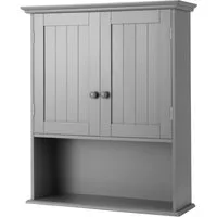 COSTWAY Hängeschrank Badschrank, mit Tür & verstellbarer Ablage, wandmontage
