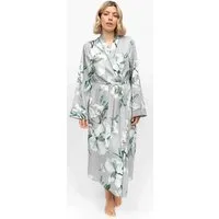 Cyberjammies Kimono Edler Damen Morgenmantel, lang, Baumwollmischung, Kimono Kragen, Gürtel, Edles Design