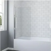 AQUALAVOS Badewannenaufsatz Duschtrennwand für Badewanne 1-teilig Duschwand Klarglas 78x144 cm, 6 mm Einscheiben-Sicherheitsglas (ESG) Beidseitig öffnend, Hebe-Senk-Funktion Aluminiumprofile chromoptik links/rechts montierbar