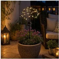 MARELIDA LED Solarleuchte LED Solar Gartenstecker Sonnenschirm leuchtende Gartendeko Schirm, LED Classic, warmweiß (2100K bis 3000K)