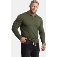 Men Plus Poloshirt Poloshirt Bauchfit Basic Piqué Langarm