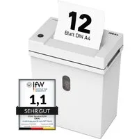 IDEAL Aktenvernichter IDEAL SHREDCAT 8200 CC, 2 x 12 mm Partikelschnitt, Sicherheitsstufe P-5, bis 12 Blatt, 21 l Auffangvolumen, DSGVO-konform