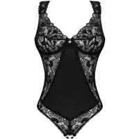 Obsessive Body Ouvert-Body Donna schwarz rückenfrei mit Spitze