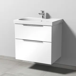 Sanipa 3way Waschtischunterbau zu Geberit Acanto Waschtisch mit 2 Auszügen, Weiß-Glanz UF41678
