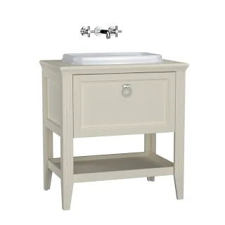 VitrA Valarte Set 78 cm Einbauwaschtisch + Waschtischunterschrank 1 Vollauszug Elfenbein Matt,62197 62197