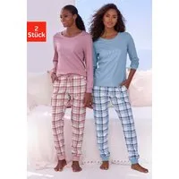 Vivance Dreams by Lascana Pyjama (Packung, 2 Stück) Elastische Rippbündchen