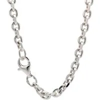HOPLO Silberkette Ankerkette diamantiert Länge 50cm - Breite 3,7mm - 925 Silber, Made in Germany