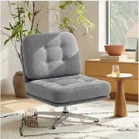 HOMCOM Relaxsessel breiter Loungesessel (Moderner Polsterstuhl, 1-St., Sessel), 360° drehbar, extra breiter Sitz