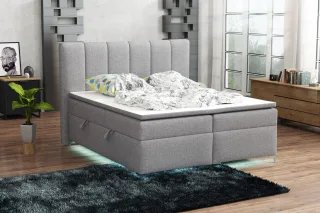 Boxspringbett Schlafzimmerbett ANGEL 160x200cm inkl.Bettkasten/ LED