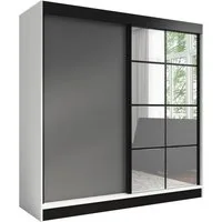 A&J MöbelLand GmbH Schiebetürenschrank TAVIRO 2-türiger Kleiderschrank mit Spiegel (TOP ANGEBOT! Geräumiger Schrank mit einer Breite von 200 cm und Spiegel, ideal zur Aufbewahrung von Kleidung und Accessoires. 3 Schubladen und viel Stauraum. TOP PROD