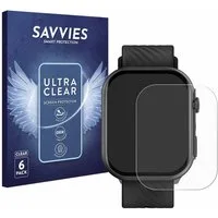 Savvies Displayschutzfolie Schutzfolie für Yuede Smartwatch 2", 6 Stück, Displayschutz Schutz Folie Klar Transparent