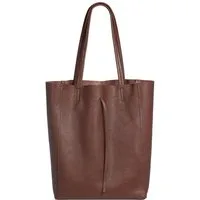 Caspar Schultertasche - Großer Damen Leder Shopper Tasche - CLASSIC LINE - Modell No.780, elegant, robust & unempfindlich - 100% Echtleder - Handmade in Italy