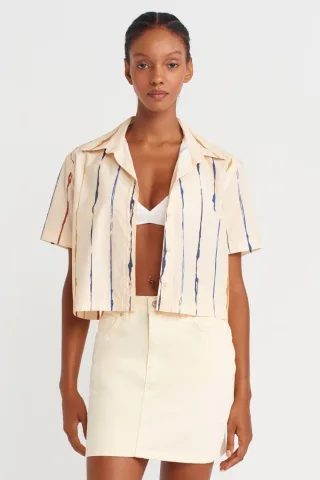 Gestreiftes Crop-Shirt für Damen