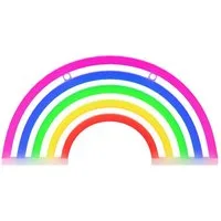 Forever Light LED Dekolicht Neon LED Leuchte "Regenbogen" 5 Farben – FLNE14X – Forever Light, LED fest integriert, Mehrfarbig, Dimmer, USB-Stromversorgung, Neon-Look