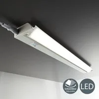 B.K.Licht LED Unterbauleuchte Küchenleuchte Arbeitsbeleuchtung Weiß/Grau 4000K, LED fest integriert, 4000K - Neutralweiß, Küchenbeleuchtung, 230V, 8,5 Watt, 1000 Lumen, 56x6,1x3cm