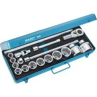 Steckschlüssel-Satz 1002, 3/4", 18-teilig, Werkzeug-Set blau, mit Umschaltknarre