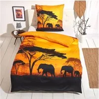 TRAUMSCHLAF Bettwäsche Afrika, Mako Satin, 2 teilig, traumhaftes Design in einzigartiger Haptik