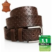 herémood Ledergürtel Gürtel Herren 4cm breit Ledergürtel Jeans Premium Geschenke für Männer (100 % Echtleder Gürtel handgefertigt, hochwertig verarbeitet, kürzbar, 1-St., Braun 120 cm – 4 cm breit – echtes, robustes Büffelleder, langlebig) Brauner Gü