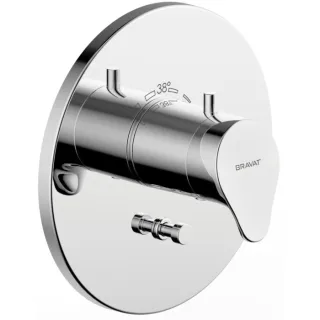 Bravat Palma Fertigset Wannenfüll- u. Brausethermostat 3516072 Unterputz, Thermostat, chrom