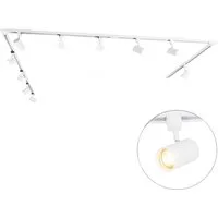 Qazqa Schienensystem-Sets Iconic jeana, ohne Leuchtmittel, Warmweiß, QAZQA Schienen­leuchte, gu10, Weiß, Stahl, Modern