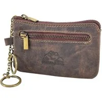 Buffalo Hill Schlüsseltasche Büffelleder Schlüsseletui, >SLT-08< echt Leder Schlüsselbörse, mit zwei Ketten und Schlüsselringen