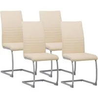 Albatros International Freischwinger Freischwinger MURANO 4er Set beige kunstleder Modernes Design (4er Set, Beige), Esszimmerstuhl Schwingstuhl mit modernem Design, dicke Polsterung