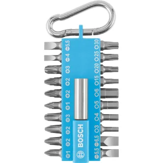 Bosch 21-teiliges Schrauberbit-Set mit Snap-hook, Hellblau - 2607002822