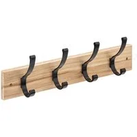 5five Simply Smart Garderobenständer Wandhaken für den Flur aus Holz, 4 Metallhaken, (Kleiderständer)