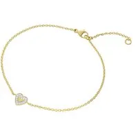 trendor Silberarmband 21876, Damenarmband Herz mit Zirkonia 925 Silber Vergoldet