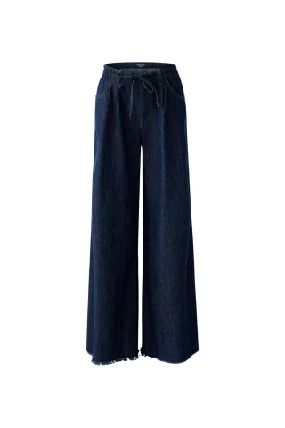 Oui - Jeans THE PALAZZO Wide Leg, long raw denim - Gr. - 34