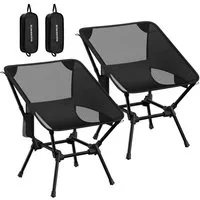SONGMICS Campingstuhl Gartenstuhl, Klappstuhl, bis 150KG belastbar, klappbar mit verstellbarer Höhe, Stahlrahmen, Kopfstütze, 1er/2er Set