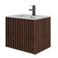 UEV Waschtisch Waschbecken mit Unterschrank set Badmöbel Gäste-WC (mit Wasserhahn und Pop-up-Ablassventil, Soft-close Schubladen,Waschbeckenunterschrank mit 2 Schubladen), Badezimmmer Schrank für Gäste WC, Komplett-Set Badmöbel