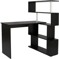 Mondeer Eckschreibtisch Schreibtisch, mit 360 Grad Drehbarem Bücherregal 157 x 45 x 130,5 cm