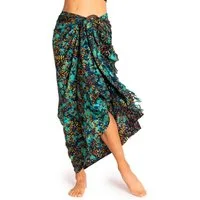 PANASIAM Sarong Pareo Tuch blickdicht Blautöne aus Viskose - Strandtuch & Wickelkleid, Viskose, Wickelrock - Bikini Cover-up - großes Schultertuch für Damen & Herren