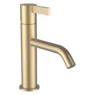 LAUFEN Waschtischarmatur Kartell LAUFEN Festauslauf Ausladung 135 mm ohne Ablaufventil PVD Blassgold H3113310831201