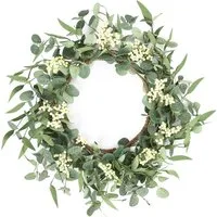 Kunstkranz Künstlicher Eukalyptuskranz für Haustür, Hochzeit, Garten, Agger