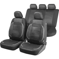 WALSER Autositzbezug Premium Rover Autositzbezüge Komplettset mit, 2 Vordersitzbezüge 2tlg, 1 Rücksitzbezug 9tlg, 5 Kopfstützenbezüge, 18-tlg.