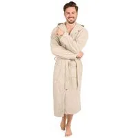 Blumtal Bademantel Herren, Baumwolle, mit gefütterter Kapuze, mit samtigen Frottee-Velours, Oeko-TEX® Zertifiziert
