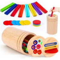 CLTYQ Lernspielzeug Montessori Spielzeug ab 3Jahr, Baby Spielzeug,Farbe Sortierspiel, Kleinkind Sensorik Spielzeug Baby Motorikspielzeug Holzspielzeug