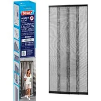 tesa Insektenschutz-Tür Aluminium Lamellen Vorhang Premium - einfache Montage ohne Bohren, (Packung, 1-St., Alu Lamellentür teleskopierbar, selbstklebendes Premium-Klettband), INSECT STOP Insektenvorhang 95 x 220 cm